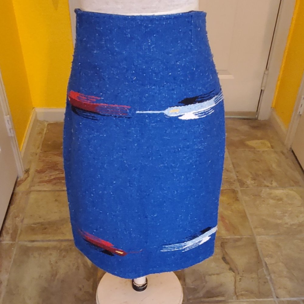 Vintage, Guatemalan blanket pencil skirt